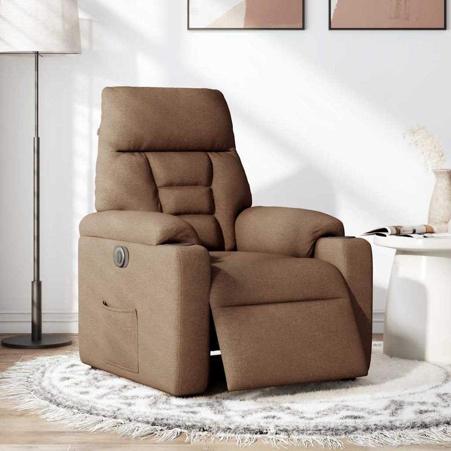 Fauteuil Verstelbaar Elektrisch Stof Bruin 1 Nee