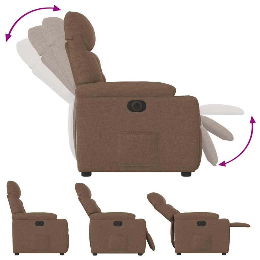 Fauteuil Verstelbaar Elektrisch Stof Bruin 1 Nee