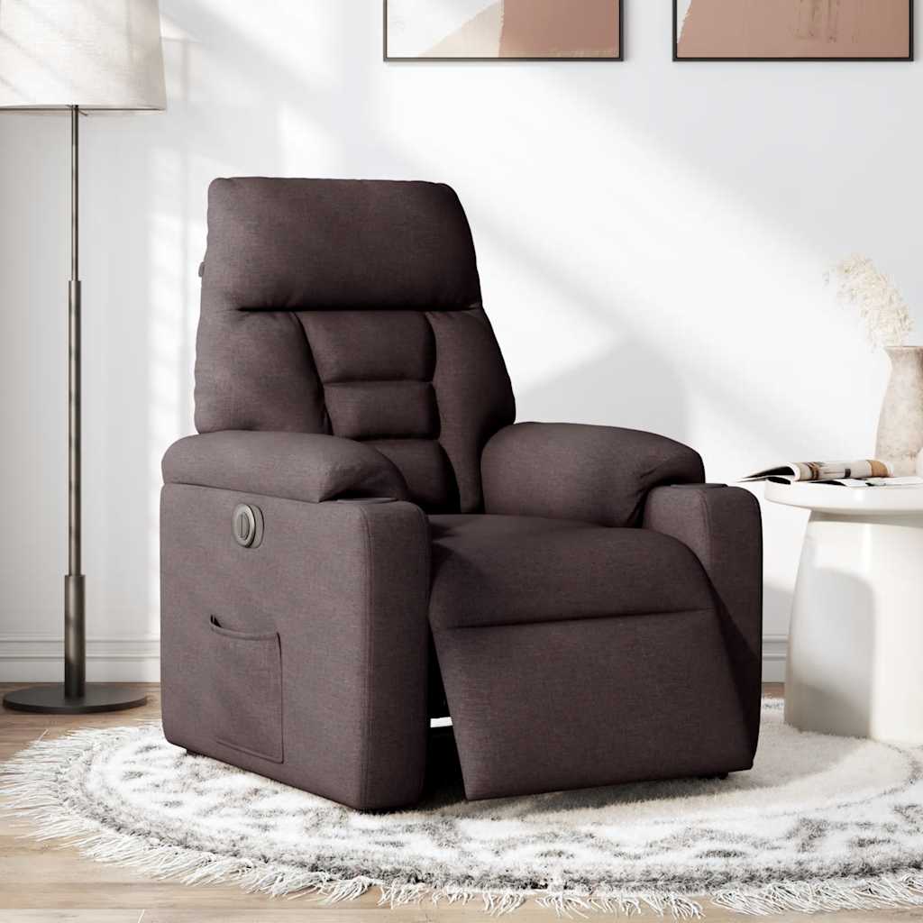 Fauteuil Verstelbaar Elektrisch Stof Donkerbruin 1 Nee