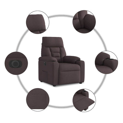 Fauteuil Verstelbaar Elektrisch Stof Donkerbruin 1 Nee