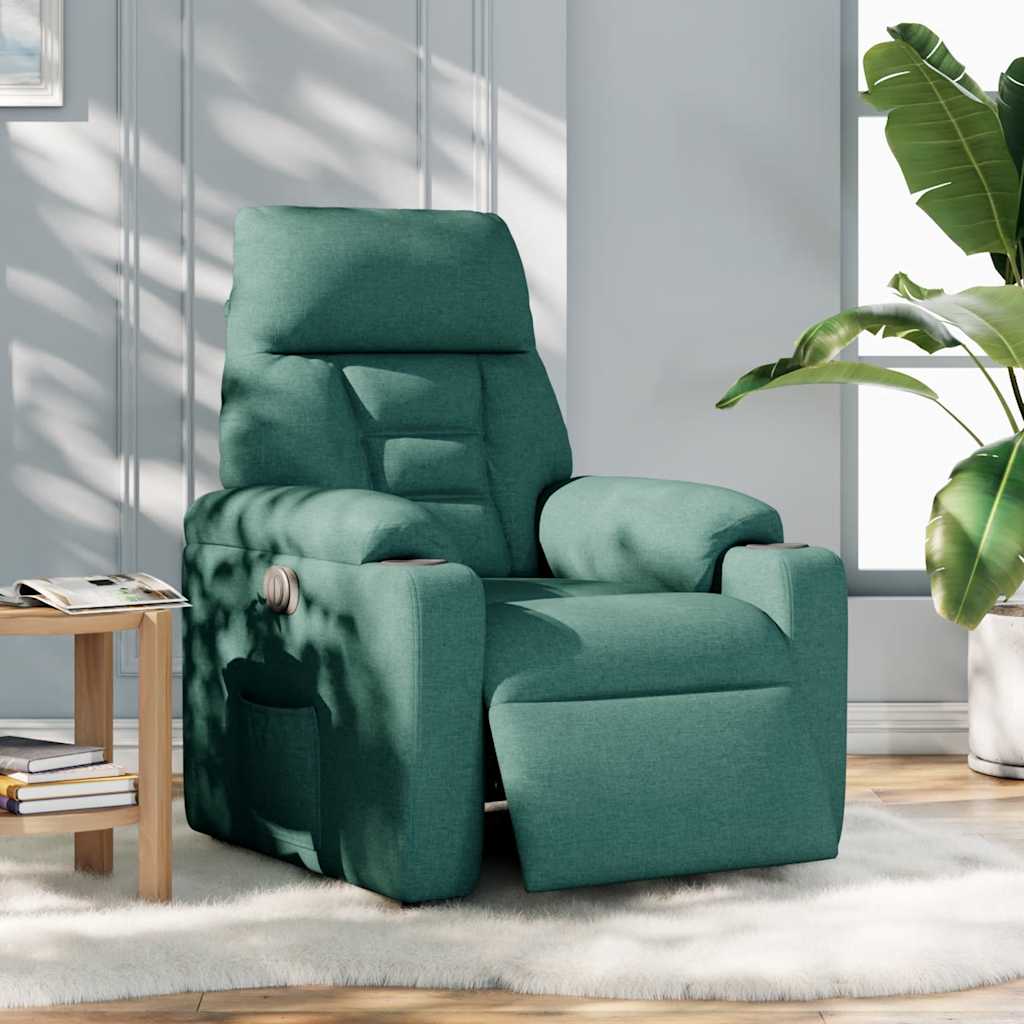Fauteuil verstelbaar elektrisch stof donkergroen