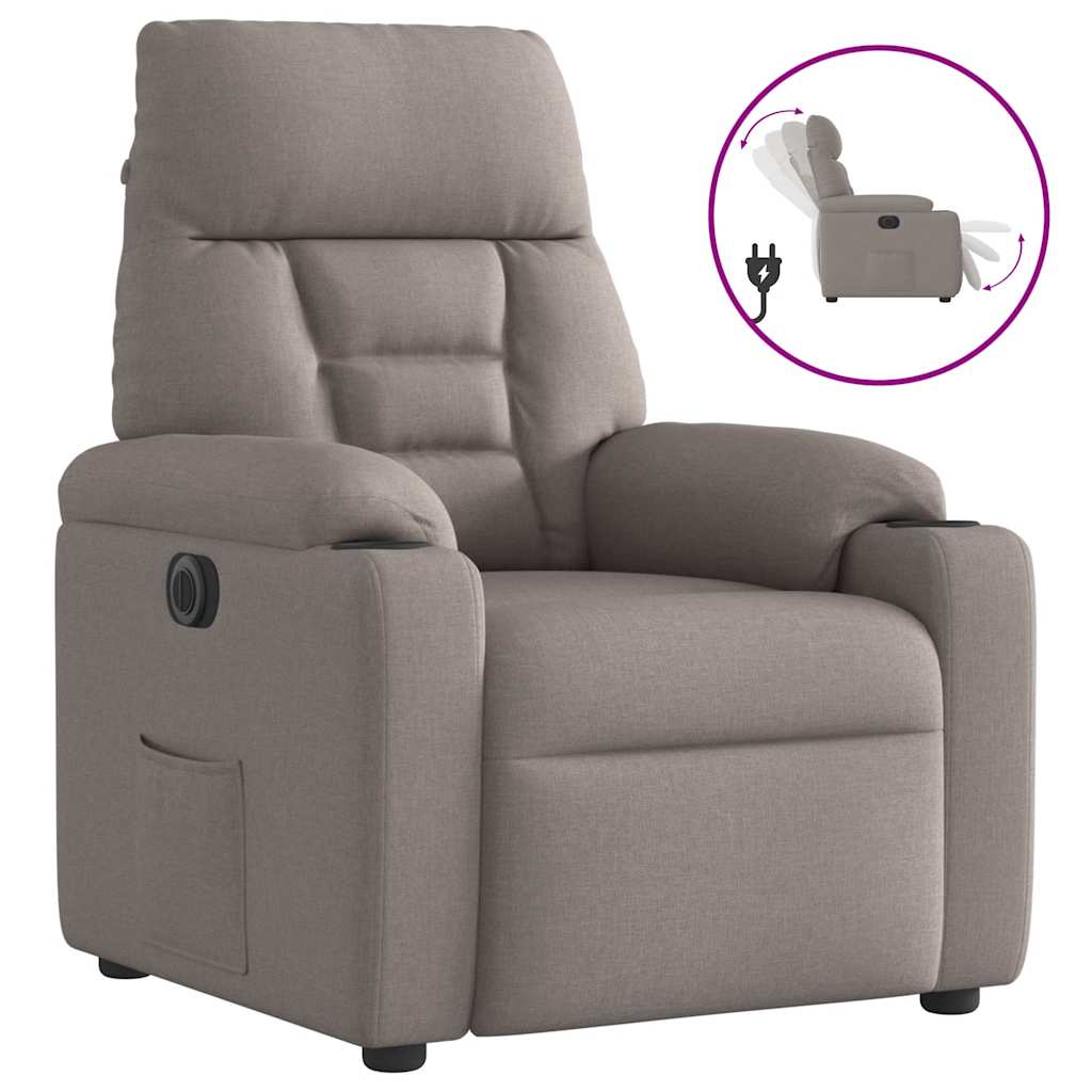 Fauteuil Verstelbaar Elektrisch Stof Taupe 1 Nee
