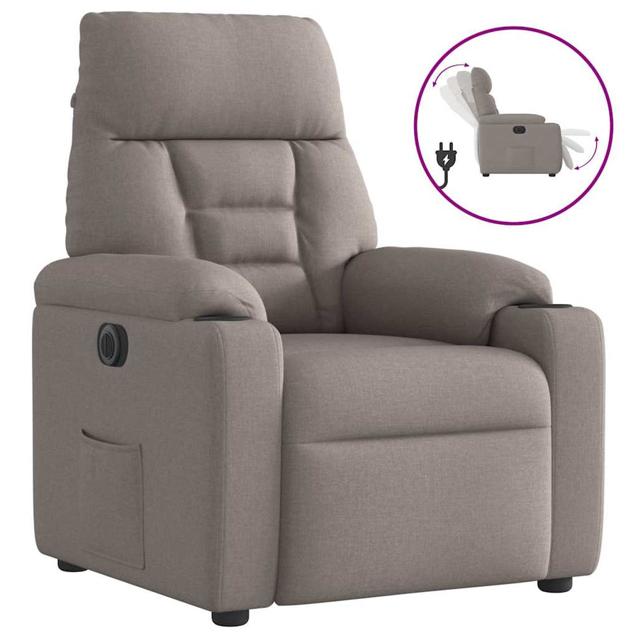 Fauteuil Verstelbaar Elektrisch Stof Taupe 1 Nee