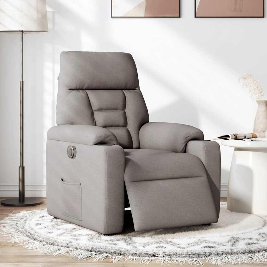 Fauteuil Verstelbaar Elektrisch Stof Taupe 1 Nee