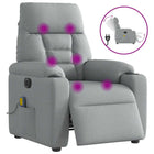 Electric adjustable massage chair fabric light gray