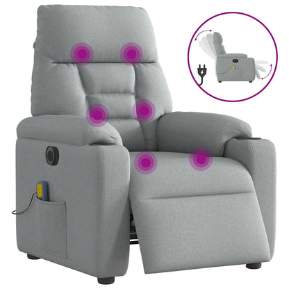Massagestoel Stof Lichtgrijs Ja Elektrisch verstelbaar