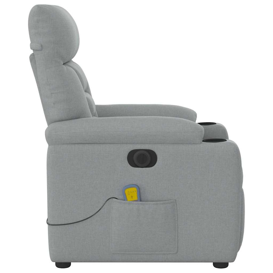 Massagestoel Stof Lichtgrijs Ja Elektrisch verstelbaar