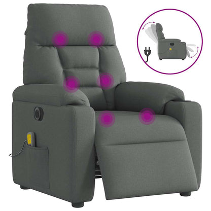 Massagestoel Stof Donkergrijs Ja Elektrisch verstelbaar