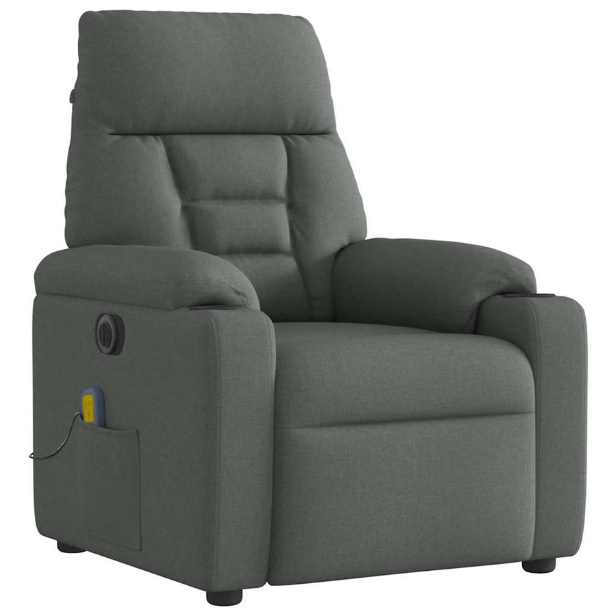 Massagestoel Stof Donkergrijs Ja Elektrisch verstelbaar
