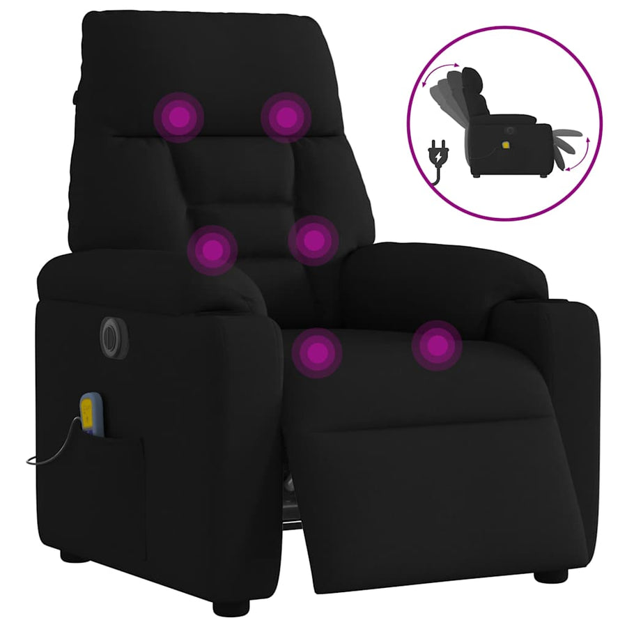 Massagestoel Stof Zwart Ja Elektrisch verstelbaar