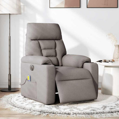 Massagestoel Stof Taupe Ja Elektrisch verstelbaar