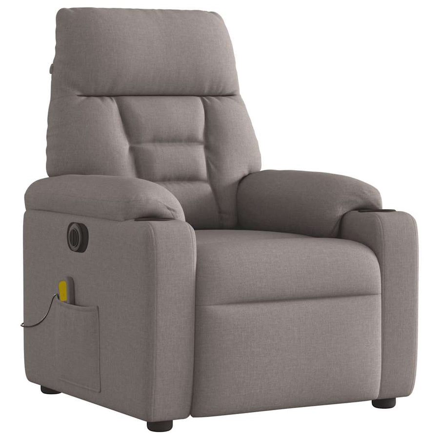 Massagestoel Stof Taupe Ja Elektrisch verstelbaar