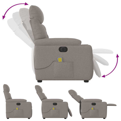 Massagestoel Stof Taupe Ja Elektrisch verstelbaar