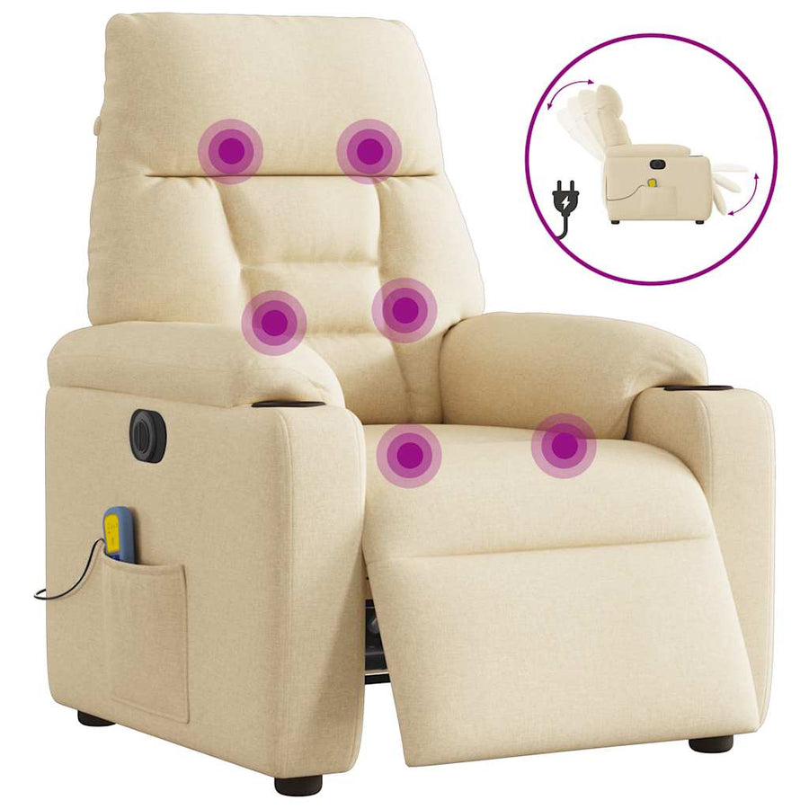 Massagestoel Stof Kleurig Crème Ja Elektrisch verstelbaar