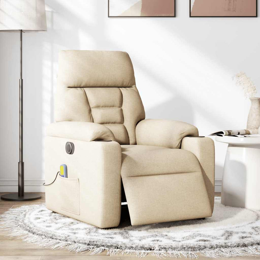 Massagestoel Stof Kleurig Crème Ja Elektrisch verstelbaar