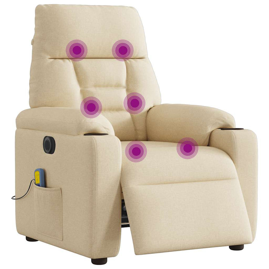 Massagestoel Stof Kleurig Crème Ja Elektrisch verstelbaar