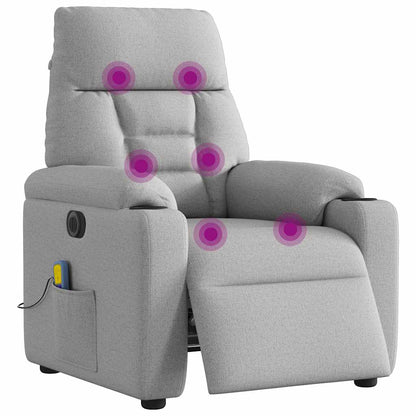 Massagestoel elektrisch verstelbaar stof wolk grijs