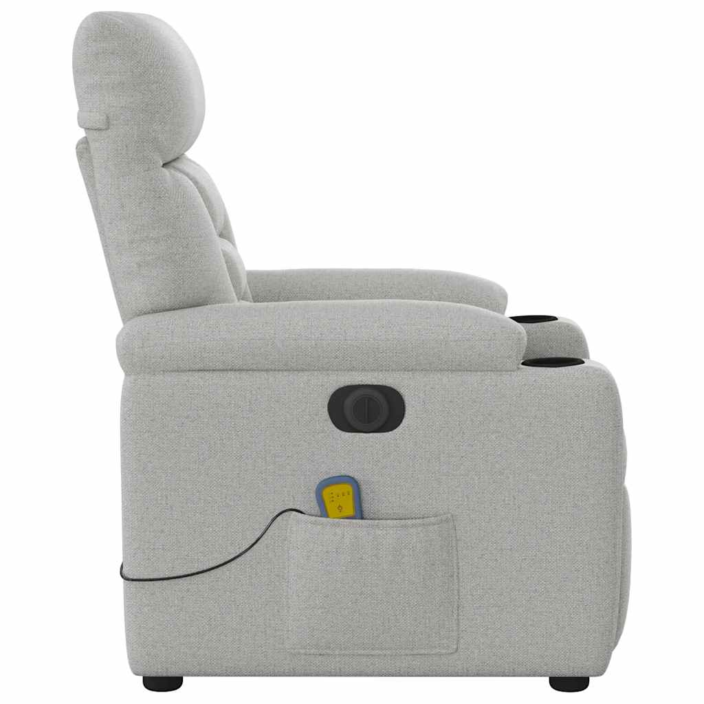 Massagestoel elektrisch verstelbaar stof wolk grijs