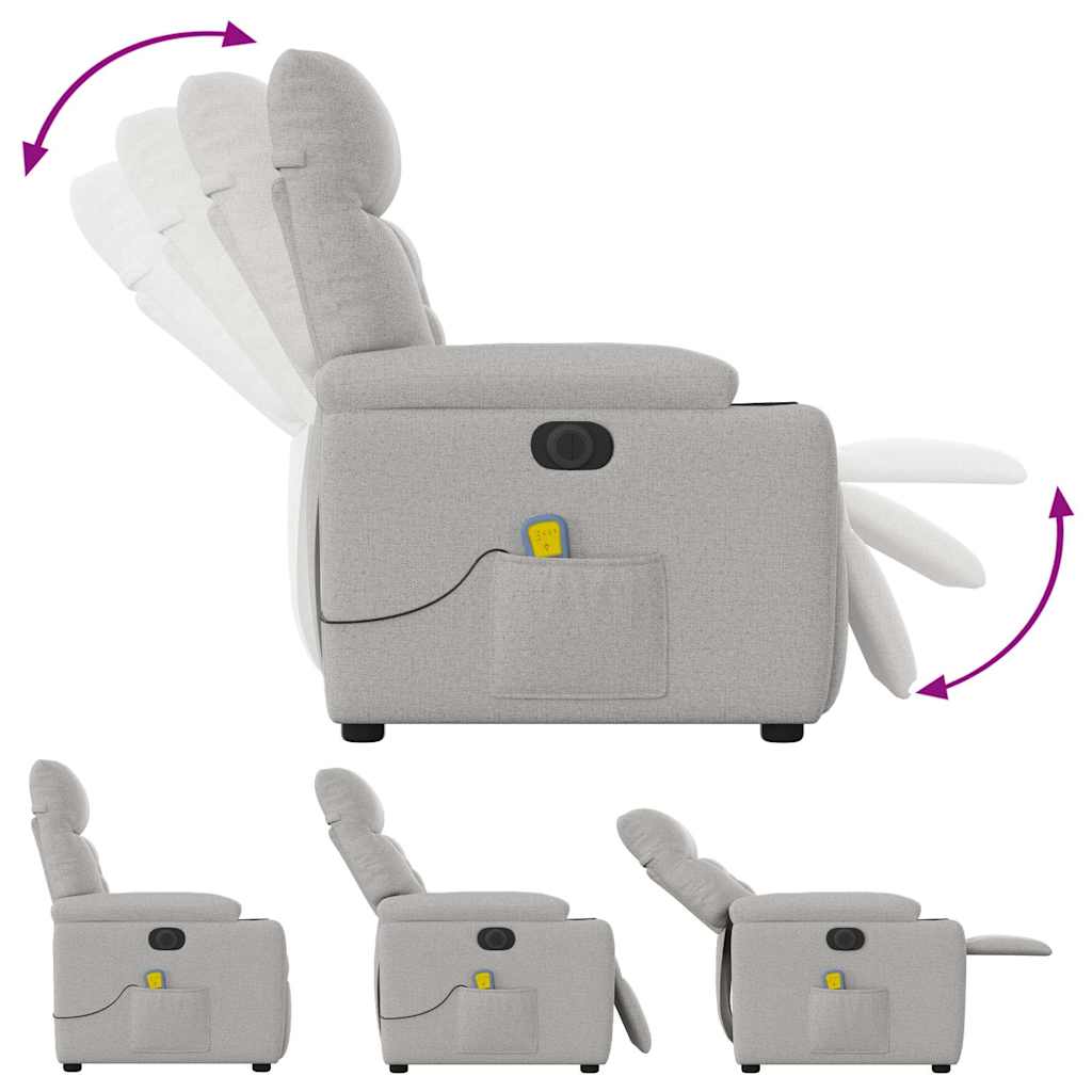 Massagestoel elektrisch verstelbaar stof wolk grijs