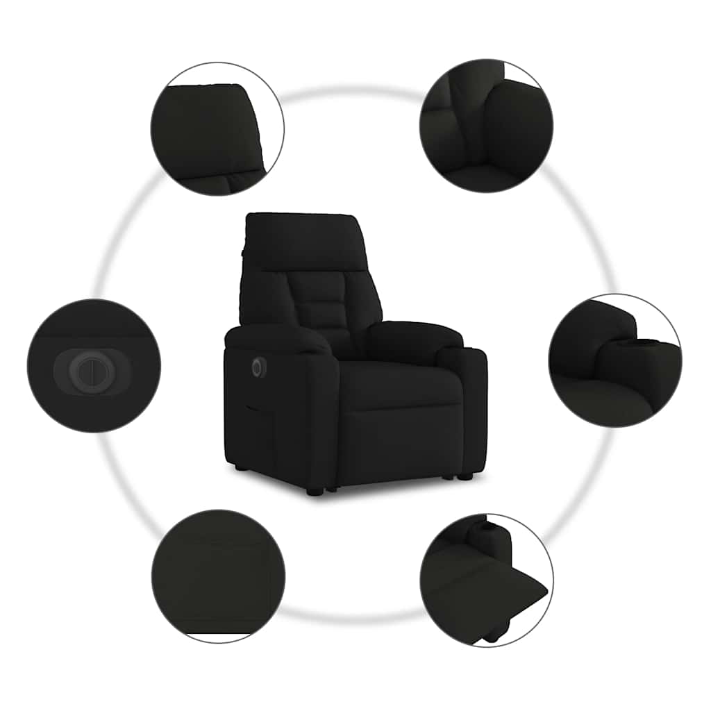 Sta-Op-Stoel Stof Zwart Nee Elektrisch verstelbaar
