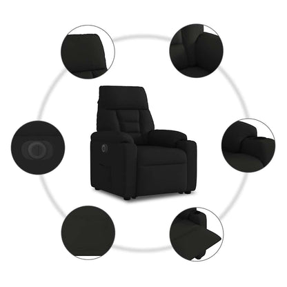 Sta-Op-Stoel Stof Zwart Nee Elektrisch verstelbaar