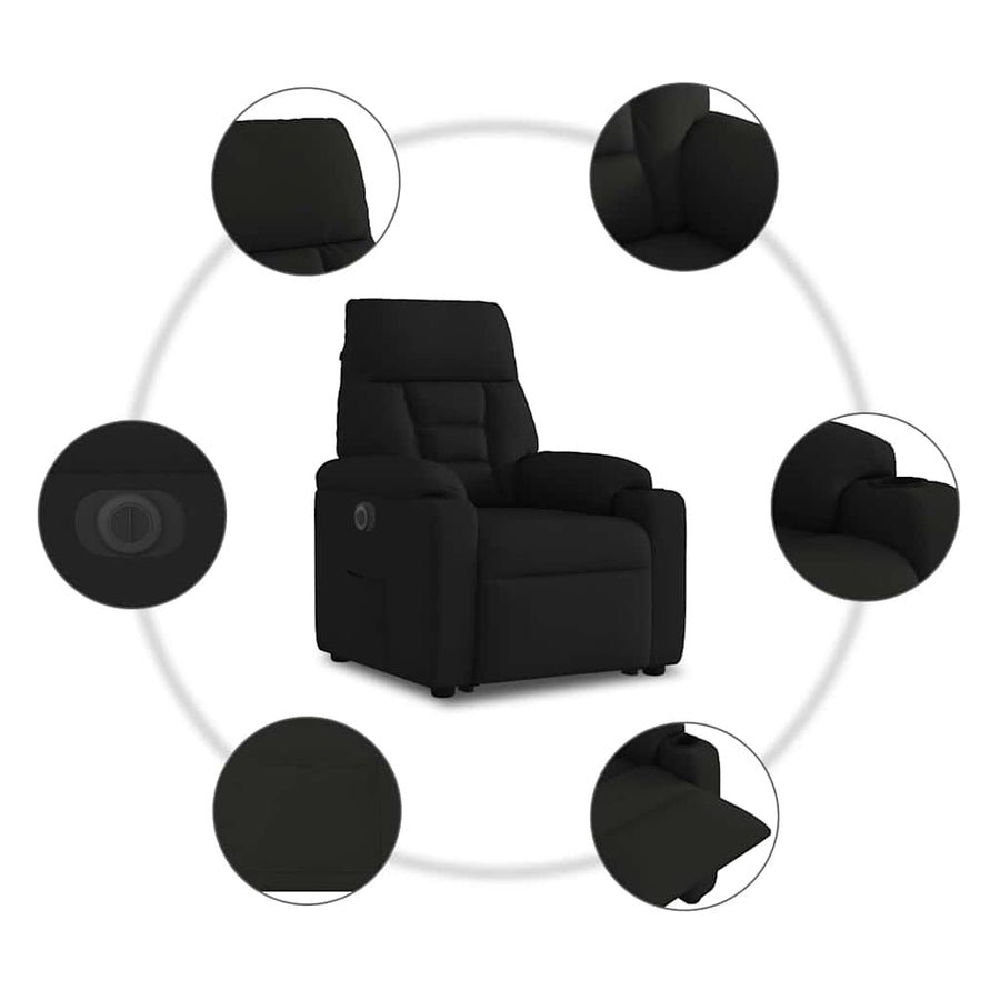 Sta-Op-Stoel Stof Zwart Nee Elektrisch verstelbaar