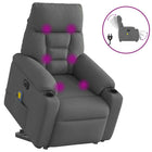 Electric Recliner Massage Chair Fabric Dark Grey