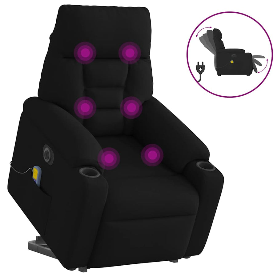 Sta-Op-Massagestoel Stof Zwart Ja Elektrisch verstelbaar