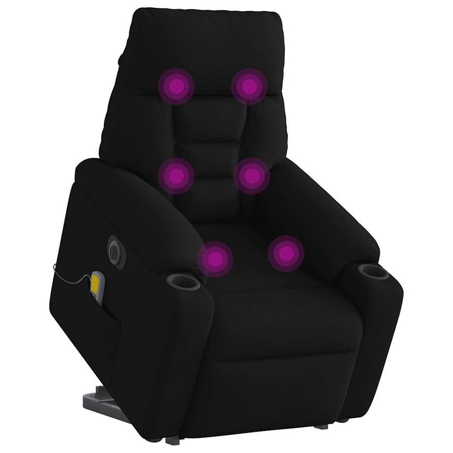 Sta-Op-Massagestoel Stof Zwart Ja Elektrisch verstelbaar