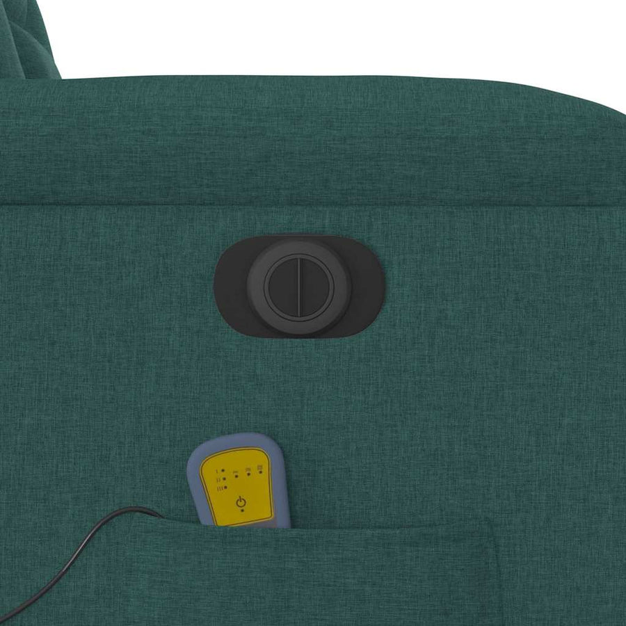 Sta-Op-Massagestoel Stof Donkergroen Ja Elektrisch verstelbaar