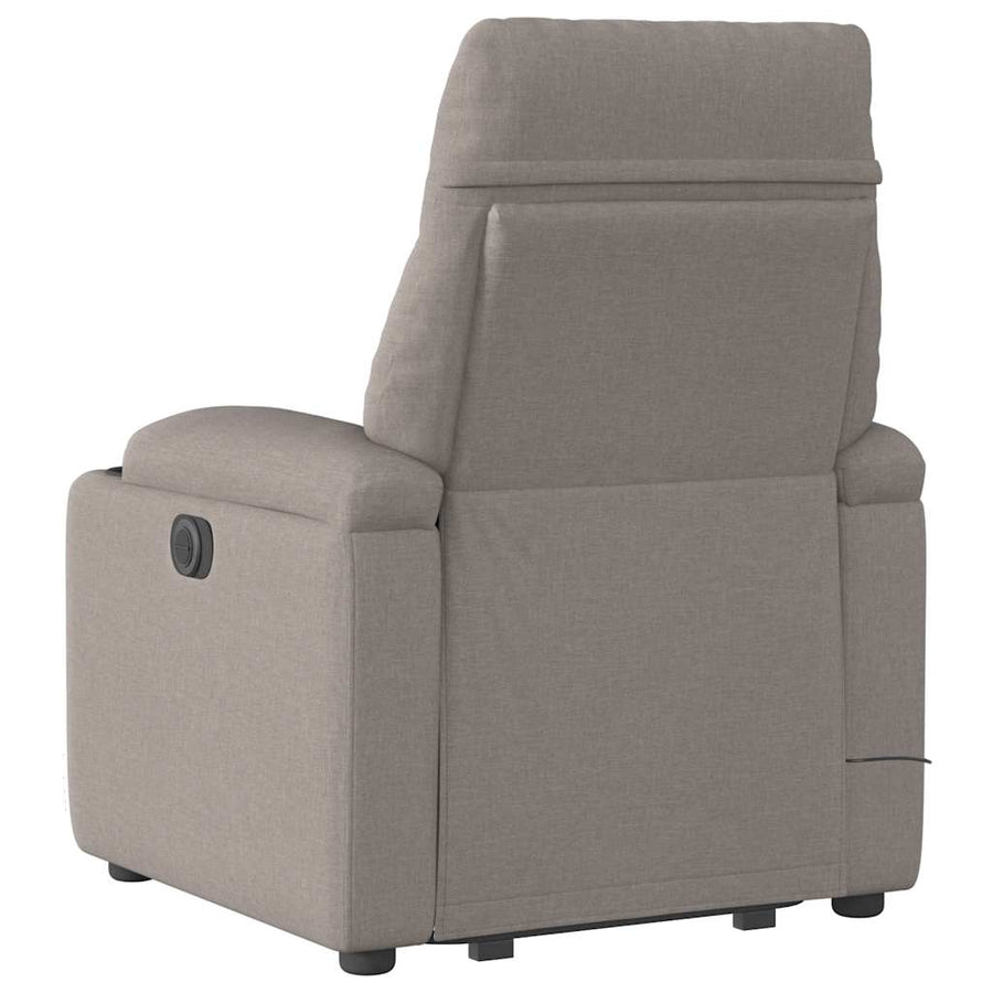 Sta-Op-Massagestoel Stof Taupe Ja Elektrisch verstelbaar