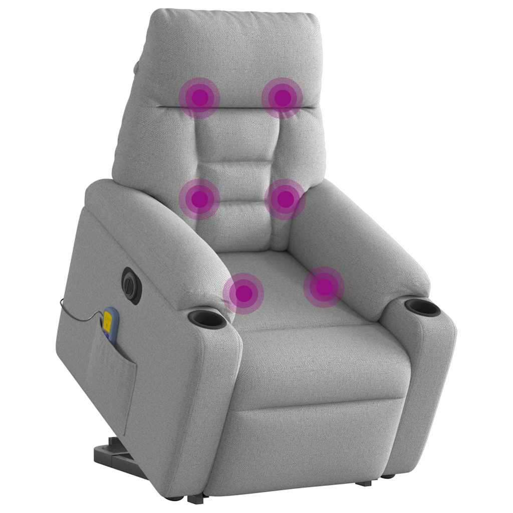 Sta-op-massagestoel elektrisch verstelbaar stof wolk grijs