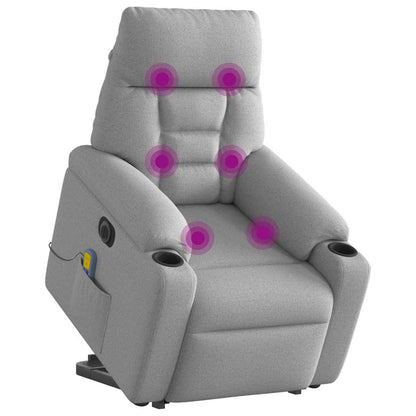 Sta-op-massagestoel elektrisch verstelbaar stof wolk grijs