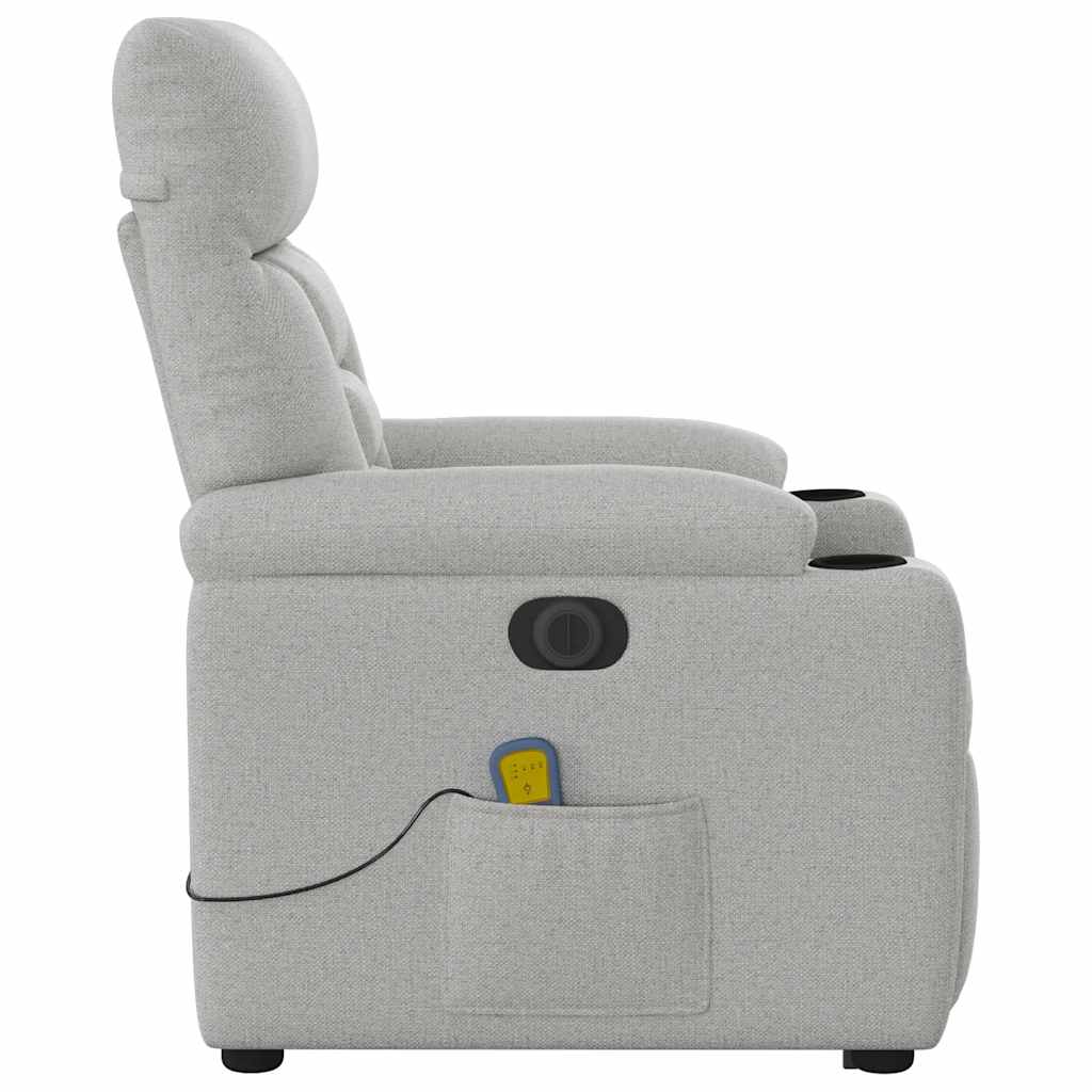 Sta-op-massagestoel elektrisch verstelbaar stof wolk grijs