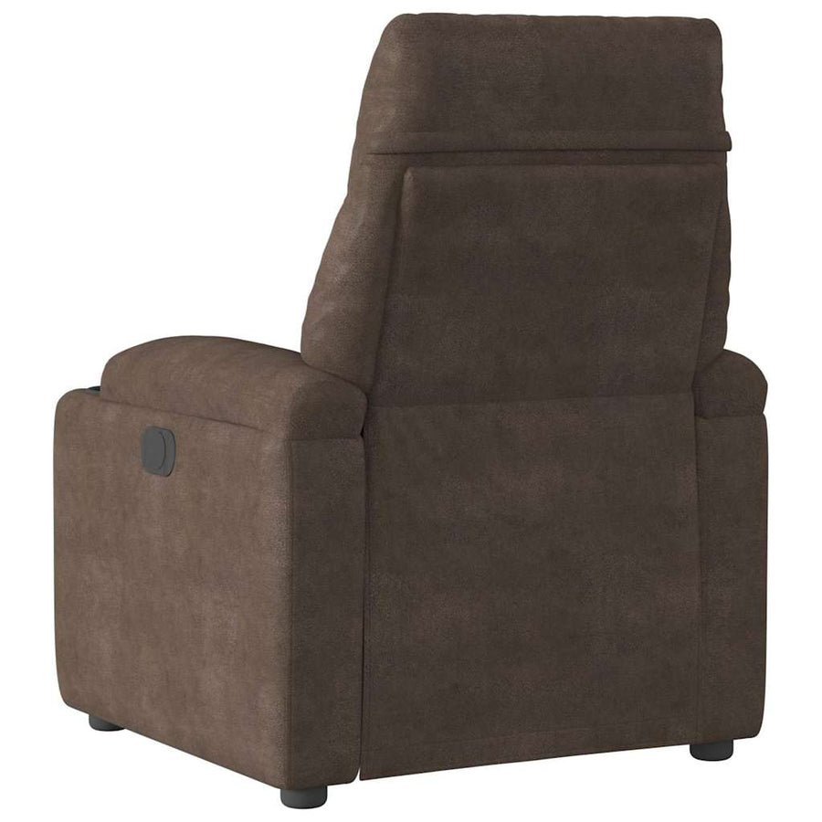 Fauteuil verstelbaar elektrisch microvezelstof bruin