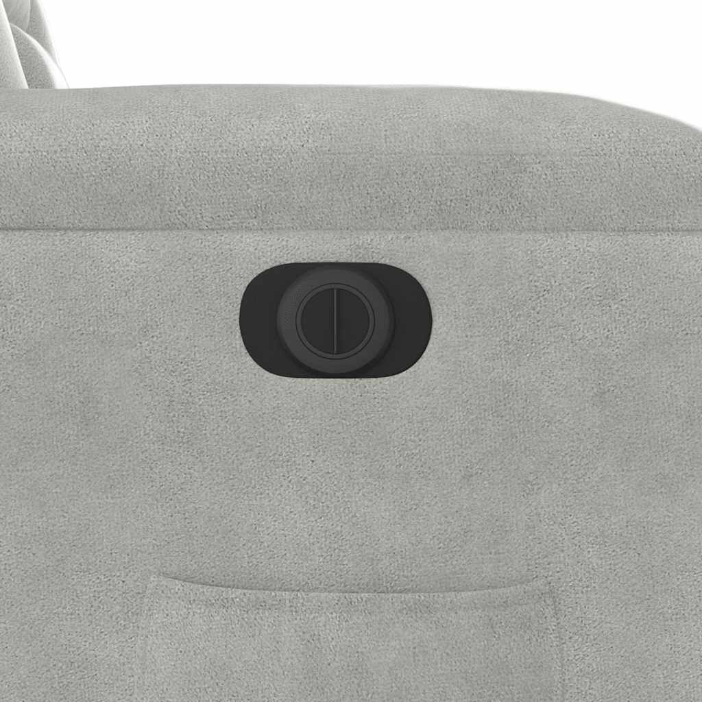 Fauteuil verstelbaar elektrisch microvezelstof lichtgrijs