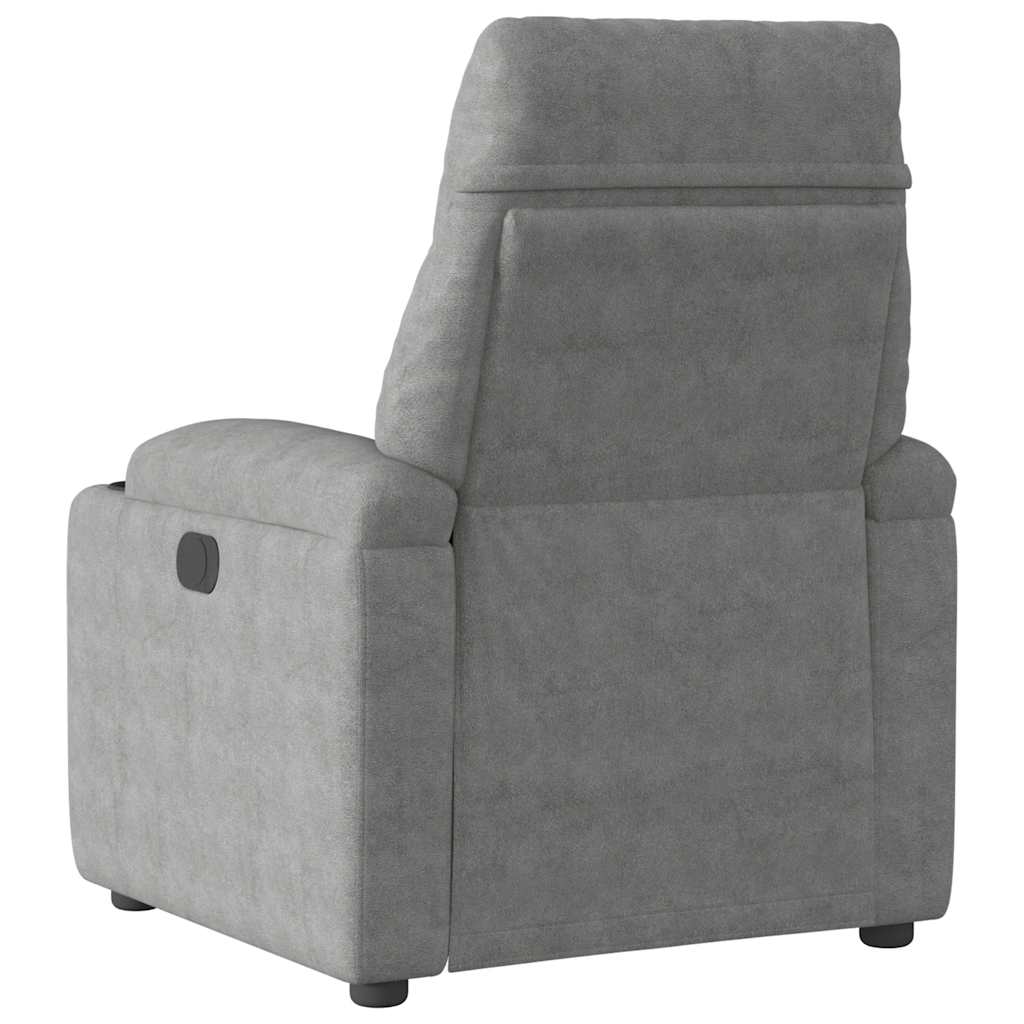 Fauteuil verstelbaar elektrisch microvezelstof donkergrijs