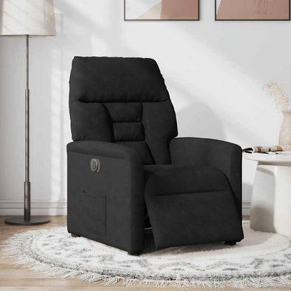 Fauteuil verstelbaar elektrisch microvezelstof zwart