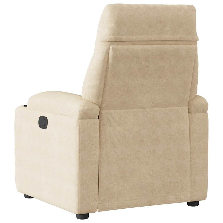 Fauteuil verstelbaar elektrisch microvezelstof crèmekleurig