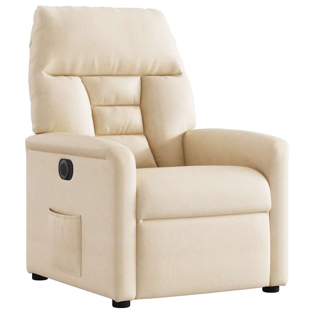 Fauteuil elektrisch verstelbaar microvezelstof beige