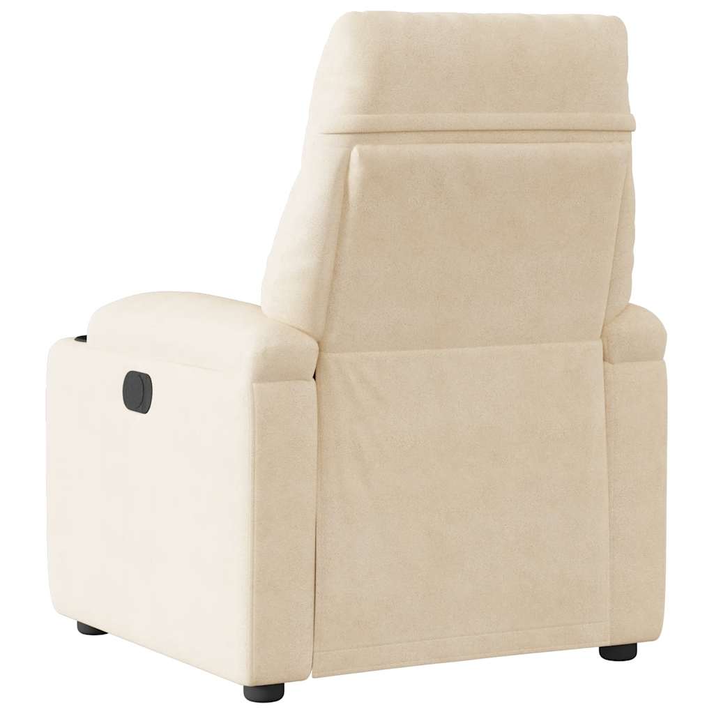 Fauteuil elektrisch verstelbaar microvezelstof beige