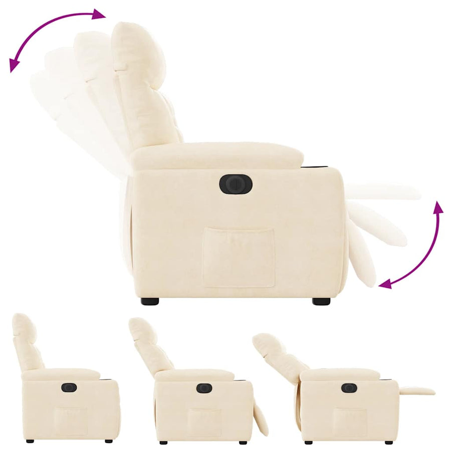 Fauteuil elektrisch verstelbaar microvezelstof beige