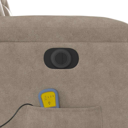 Massagestoel elektrisch verstelbaar microvezelstof taupe