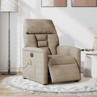 Elektrische massagestoel microvezel taupe
