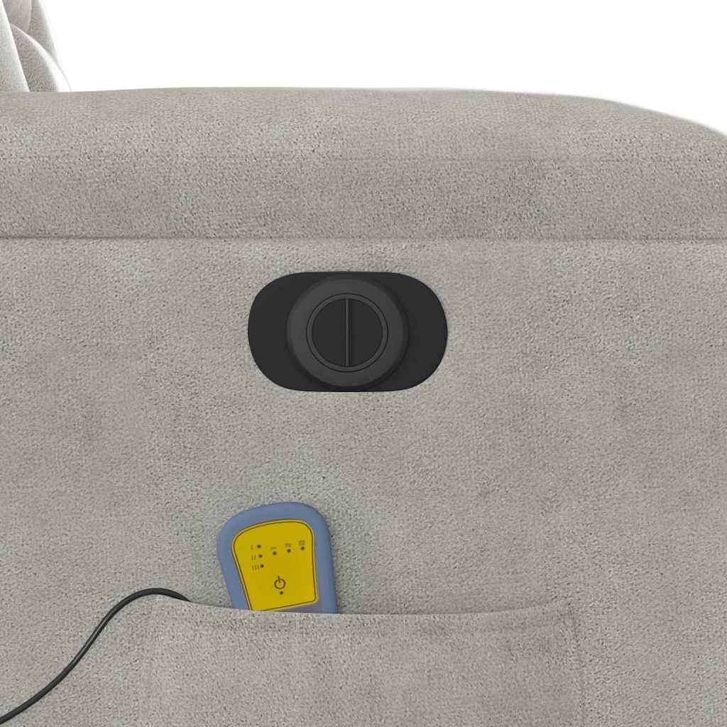 Massagestoel elektrisch verstelbaar microvezelstof lichtgrijs