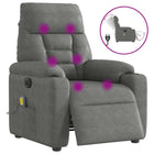 Elektrische massagestoel donkergrijs microvezel