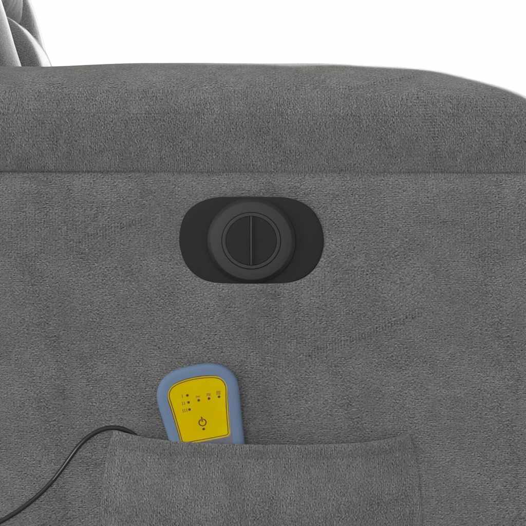 Massagestoel elektrisch verstelbaar microvezelstof donkergrijs