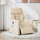 Fauteuil massage elektrisch verstelbaar microvezel beige