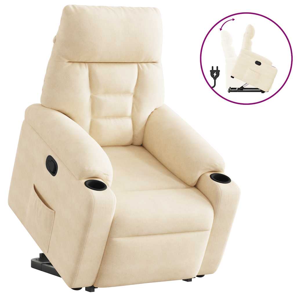 Sta-op-stoel verstelbaar microvezelstof beige