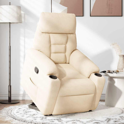 Sta-op-stoel verstelbaar microvezelstof beige
